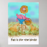 Pink Flamingo Happy Fall Funny Humour Pumpkin Patc