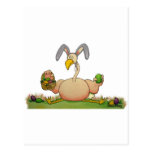 Pink Flamingo Whimsical Bird As Easter Bunny Post Cards