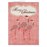 Pink Flamingos Christmas Card