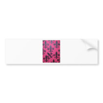 Pink fleur de lis painting bumper sticker