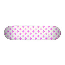 Pink Fleur-de-lis Skateboard
