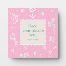 Pink fleur photo plaque