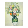 Pink Fleurs dans un Vase Vert, Paul Cezanne flower Postcard