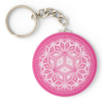 Pink Floral Abstract  Key Ring keychains