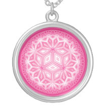 Pink Floral Abstract Necklace necklaces