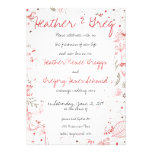 Pink Floral and Bird Patterned Invitation