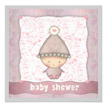 Pink Floral Baby Girl Baby Shower Invitations