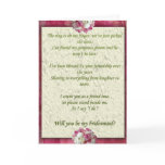 Pink floral Be my Bridesmaid Card