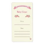 Pink Floral Bookplate Personalised Shipping Label