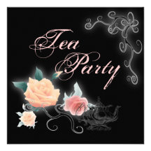 Pink Floral Bridal Shower Tea Party Invitation