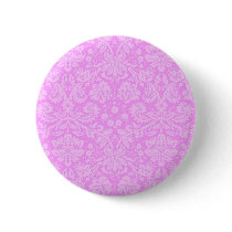 Pink Floral Damask Button