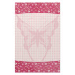 Pink floral faded butterfly stationery paper