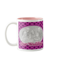 pink floral frame Our Wedding Mug