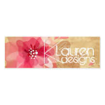 pink floral grunge business card