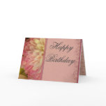 Pink floral happy birthday card