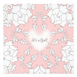 Pink Floral Heart Baby Shower Invitation