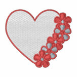 Pink Floral Heart Embroidered Shirt