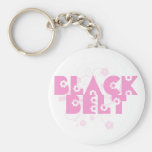 Pink Floral Martial Arts Black Belt Keychain