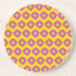 Pink Floral Medallions Drink Coasters