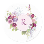 Pink Floral Monogram Sticker