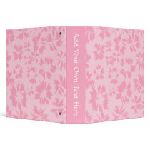 Pink floral pattern. 3 ring binder