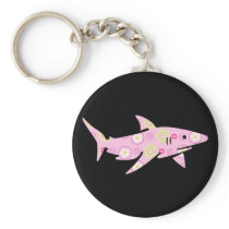 Pink Floral Shark Keychains