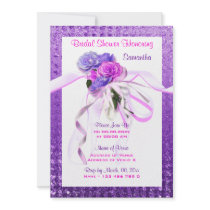 Pink floral stylish purple bridal