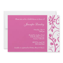 Pink Floral Vine Bridal Shower Invitation