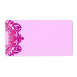 Pink Floral Vintage Art Large Labels