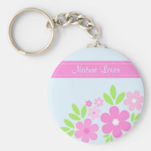 Pink florals Nature Lover - Keychain