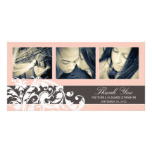PINK FLOURISH | WEDDING THANK YOU CARD PHOTO GREETING CARD