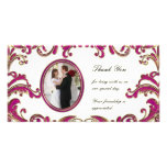 Pink Flourishes Photo Card