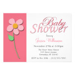 Pink Flower Baby Shower Invitations