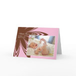 Pink Flower Birth Announcement Greeting Cards