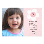 Pink flower birthday invitation (#INV 006)