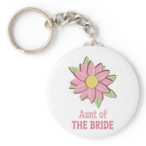 Pink Flower Bride Aunt Keychain