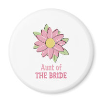 Pink Flower Bride Aunt Refrigerator Magnet