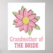 Pink Flower Bride Grandmother Posters