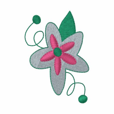 Pink Flower Embroidered Shirt