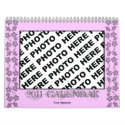 Pink Flower Frame Add Photo Calendar 2011 Template