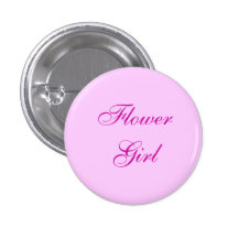 Pink Flower Girl Button