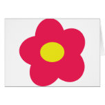 pink flower icon greeting card