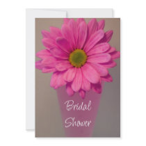 Pink Flower in Vase Bridal Shower Custom Invite