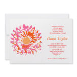 Pink Flower Jewish Baby Naming Invitation Hebrew
