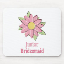 Pink Flower Junior Bridesmaid Mouse Pad
