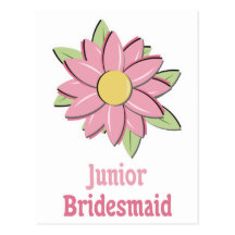 Pink Flower Junior Bridesmaid Postcard