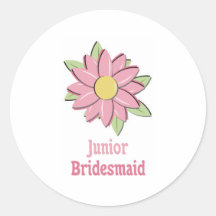 Pink Flower Junior Bridesmaid Stickers