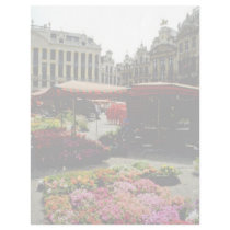 Pink Flower market in main square, Brussels, Belgi Letterhead