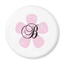 Pink Flower Monogram B Magnet