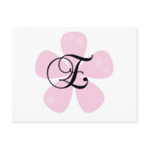 Pink Flower Monogram E Post Card